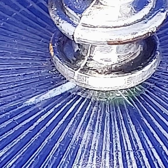 Serving Platter Glass with Silver Trim Ornate Silver Handle Vintage Glassware - Picture 6 of 11